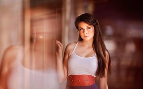model, girl, looking away, brunette