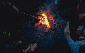 camping, campfire