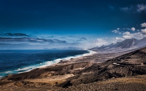 landscape, Canary Islands, Spain, nature, clouds, sea