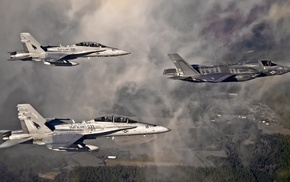 Lockheed Martin F, 35 Lightning II, aircraft, McDonnell Douglas FA, 18 Hornet, military aircraft