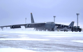 military aircraft, aircraft, Boeing B, 52 Stratofortress, Bomber, snow