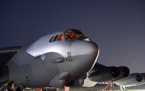 Boeing B, 52 Stratofortress, aircraft, night, military aircraft, Bomber