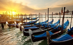 boat, water, landscape, Italy, Venice