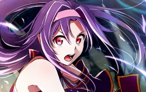 Sword Art Online, anime, purple hair, anime girls, Konno Yuuki, red eyes