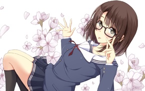 glasses, school uniform, Megumi Katou, anime girls, anime, Saenai Heroine no Sodatekata