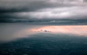 urban, clouds, aerial view, nature, photography, landscape