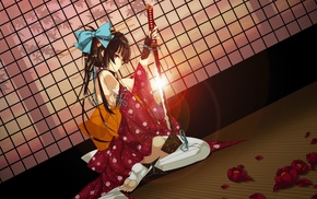 anime, original characters, sword, kimono, anime girls, katana