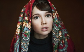brown eyes, Ekaterina Ermakova, turtlenecks, girl, portrait, Maxim Maximov