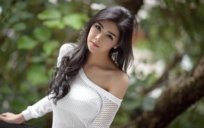 girl outdoors, model, Asian