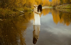 girl, model, water, girl outdoors