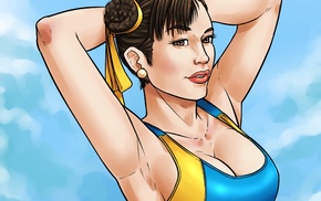 artwork, arms up, Street Fighter, girl, chun li, video games
