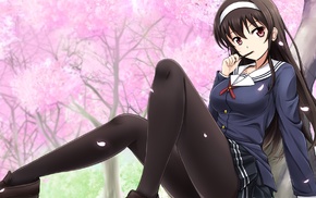 school uniform, pantyhose, Saenai Heroine no Sodatekata, anime girls, anime, Kasumigaoka Utaha