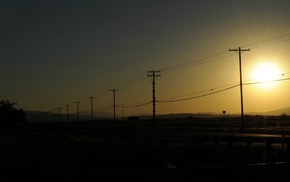 utility pole, sunset, landscape, nature, photography