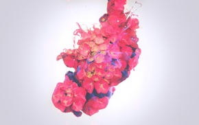 ink, flowers, pink