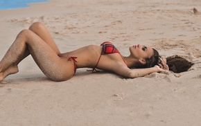 ass, sand, bikini, model, armpits, girl