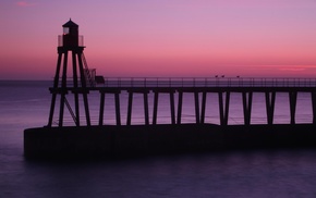 sea, water, dusk, pier, photography, nature