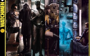 Watchmen, The Comedian, panels, Ozymandias, comics, digital art