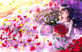 Swordsouls, anime, rose, wedding dress, Hiratsuka Shizuka, artwork