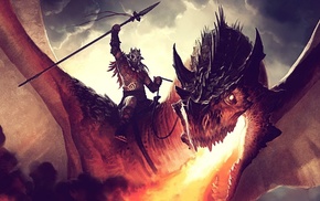 fantasy art, dragon, 3D