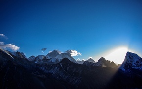 landscape, mountains, photography, sunlight