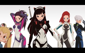 science fiction, artwork, original characters, anime girls, soonsang, plugsuit