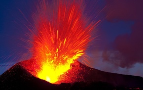 lava, volcano, landscape, explosion, long exposure, nature
