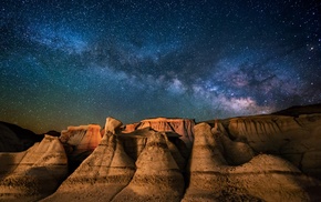 landscape, desert, Milky Way, nature, moonlight, New Mexico