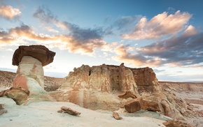 rock, nature, clouds, landscape