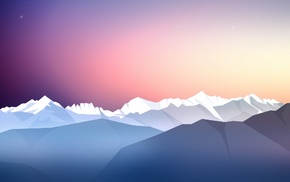 mountains, landscape, artwork, abstract