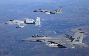 aircraft, McDonnell Douglas F, 15 Eagle, Fairchild A, 10 Thunderbolt II, jet fighter
