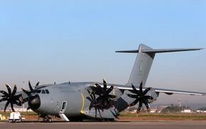 aircraft, Airbus A400M Atlas, military aircraft, runway
