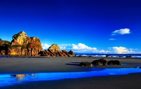 clouds, sand, nature, blue, sky