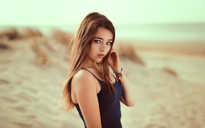 girl outdoors, model, sand, girl, portrait
