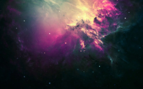 space, nebula, stars, color correction, digital art