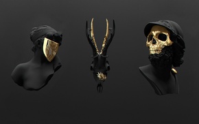 gold, skull