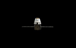 SpaceX, minimalism, black background, satellite, space