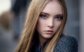 blue eyes, Ksenia Palenova, sweater, blonde, Maxim Magazine