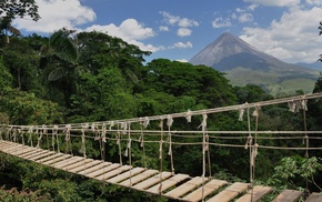 mountains, bridge