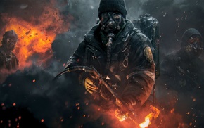 artwork, thedivision, gas masks, video games, Tom Clancys The Division, shooting