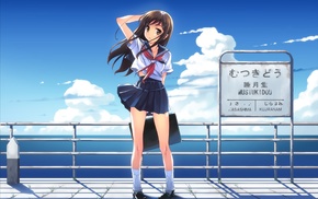 anime girls, school uniform, original characters