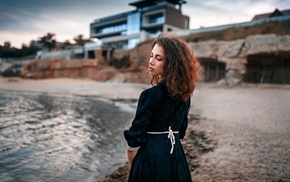 girl outdoors, girl, water, model