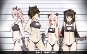 underwear, cat keyhole bra, Girls Frontline, ecchi, anime girls