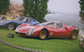 car, Alfa Romeo, grass, Ferrari 250