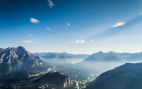 sky, nature, landscape, forest, mountains