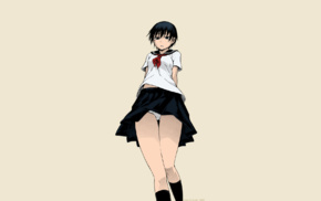 anime, manga, panties, black hair, short hair, anime girls
