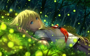 anime girls, original characters, anime, grass