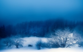 winter, landscape, snow, nature