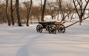 snow, winter, trees, landscape