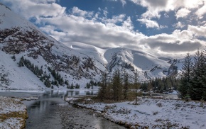 winter, nature, landscape, mountains