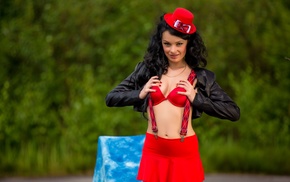 hat, model, red, girl